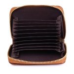 SPIN CART Credit Debit Card Holder Wallet for Men Women, RFID Blocking Zipper Case with 9 Card Slot (Brown) - Image 5
