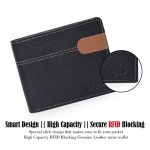 SPIN CART Leather Wallet for Men, Bifold RFID Blocking Geniun Leather Purse- Black (Black Brown) - Image 6