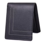 SPIN CART Wallet for Men Genuine Leather RFID Blocking Bifold Stylish Card Holder (Black) - Image 1