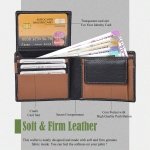 SPIN CART Leather Wallet for Men, Bifold RFID Blocking Geniun Leather Purse- Black (Black Brown) - Image 8