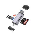 SPIN CART All in 1 USB 3.0 Type C Micro USB OTG Function, Memory Card Reader Adapter for TF, SD, Micro SD, SDXC, SDHC, MMC, RS-MMC, UHS-I for Smartphone Laptop Camera - Image 1