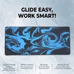 SPIN CART Large Gaming Mouse pad, Long XXL Extended Desk Table Mat Mousepad for Laptop PC Computer (Abstract Blue) - Image 2