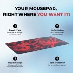 SPIN CART Large Gaming Mouse pad, Long XXL Extended Desk Table Mat Mousepad for Laptop PC Computer (Abstract Red) - Image 2