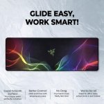 SPIN CART Long Gaming Mouse Pad, Large Big Desk Table Mat with Non- Slip Rubber Base Mousepad for Keyboard Laptop PC (Pink Razor) - Image 2