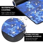 SPIN CART Long Gaming Mouse Pad, Large Big Desk Table Mat with Non- Slip Rubber Base Mousepad for Keyboard Laptop PC (Blue) - Image 4
