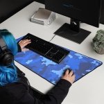 SPIN CART Long Gaming Mouse Pad, Large Big Desk Table Mat with Non- Slip Rubber Base Mousepad for Keyboard Laptop PC (Blue) - Image 6